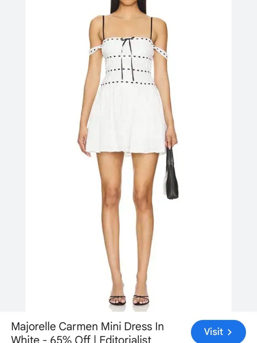 MAJORELLE White Dress with Black Straps